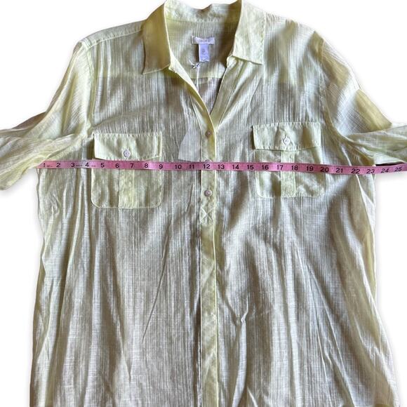 NWT- Chico’s Sheer Delight Emaline L/S Top In Soft Lime- Size 3 (XL) - Picture 11 of 14